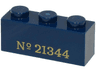 Brick 1 x 3 with Gold '№ 21344' Pattern