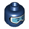 Minifigure, Head Glasses with White Goggles Pattern