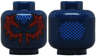 Minifigure, Head Alien with Spider-Man Red and Dark Red Mask, Blue Dots on Forehead and Back Pattern