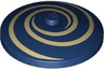 Dish 4 x 4 Inverted (Radar) with Solid Stud with Tan Spirals / Swirls Pattern