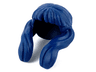 Minifigure, Hair Female Long with Bangs and Front Pigtails - Flexible Rubber