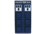 Tile 2 x 4 with Black Squares and White 'POLICE BOX' and Windows Pattern (Doctor Who TARDIS Side)