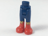 Mini Doll Hips and Trousers with Back Pockets with Red Boots and Gold 'WW' Pattern - Thick Hinge