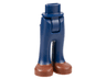 Mini Doll Hips and Trousers with Back Pockets with Reddish Brown Shoes Pattern - Thick Hinge
