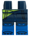 Hips and Legs with Blue Boots, Knee Pads, Straps and Lime Stripe Pattern