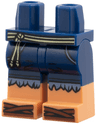 Hips and Legs with Molded Nougat Lower Legs / Boots and Printed Tan Rope Belt, Sand Blue Cutoff Fringe, Reddish Brown Sandals Pattern
