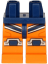 Hips and Orange Legs with Dark Blue and Silver Wetsuit Stripes and Knee Pads Pattern