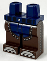 Hips and Dark Brown Legs with Chaps over Dark Blue Pants, Silver Toes Pattern