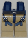 Hips and Dark Tan Legs with Dark Blue Straps and Silver Buckles Pattern