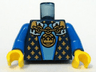 Torso Castle Fantasy Era with Gold Chain, Medallion and Gold Detail Pattern / Blue Arms / Yellow Hands