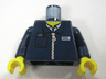 Torso Zipper Jacket with Light Blue Shirt and Ticket in Pocket Pattern / Dark Blue Arms / Yellow Hands