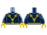Torso Super Hero Costume with Yellow Circles, Belt, and Neck Pattern / Dark Blue Arms / Yellow Hands