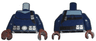 Torso Spider-Man Black Shoulder Strap and Belt with Silver Pouches on Front and Back Pattern (Nick Fury) / Dark Blue Arms / Reddish Brown Hands