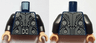 Torso Dark Bluish Gray and Dark Silver Armor with Silver Shoulders, 4 Circles and Buckle Pattern / Pearl Dark Gray Arms / Light Nougat Hands
