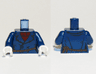 Torso Pea Coat over Dark Red Crew Neck Sweater, Rope Belt Pattern (Lighthouse Keeper) / Dark Blue Arms / White Hands