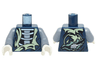 Torso Ninjago White Skeleton and Tattered Yellowish Green Robe Pattern / Sand Blue Arms / White Hands