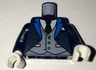 Torso Coat with Blue Lapels, Light Bluish Gray Pinstripe Vest, White Shirt, Black Tie Pattern / Dark Blue Arms / White Hands