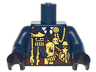 Torso Military Uniform with Melted Medals and Dark Red Sash Pattern / Dark Blue Arm Left / Dark Blue Arm Right with Splotches Pattern / Black Hands