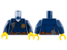 Torso Police Uniform with Gold Badge over White Shirt, Silver Radio, Reddish Brown Belt with Buckle and Pouches Pattern / Dark Blue Arms / Yellow Hands
