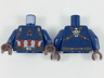 Torso Armor with Dark Star on Chest and Red, White and Reddish Brown Harness Pattern / Dark Blue Arms / Dark Brown Hands