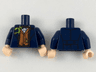 Torso Jacket with Dark Brown Trim and Bow Tie, Dark Orange Vest, Bright Green Bowtruckle Pattern / Dark Blue Arms / Light Nougat Hands