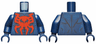 Torso Spider-Man Costume Large Red Spider and Black Muscles Outline Pattern / Dark Blue Arms / Dark Blue Hands