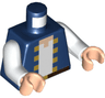 Torso Pixelated Blue Jacket with Yellow Trim over White Shirt and Black Belt with Buckle Pattern / White Arms / Light Nougat Hands
