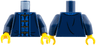 Torso Tang Jacket with Dark Azure Trim and Gold Ties Pattern / Dark Blue Arms / Yellow Hands