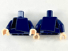 Torso Layered Shirt with Dark Blue and Black Panels Pattern / Dark Blue Arms / Light Nougat Hands