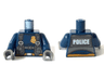 Torso Police with Harness, Gold Star Badge Logo, Belt and 'POLICE' on Back Pattern / Dark Blue Arms / Dark Bluish Gray Hands