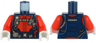 Torso Diving Suit with Red Zippers, Gauge, Regulator and Harness with Silver Buckles Pattern / Red Arms / Light Bluish Gray Hands