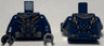 Torso Armor, Silver, Orange and Blue Highlights and Dark Bluish Gray Pockets Pattern / Dark Blue Arms / Black Hands