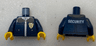 Torso Jacket with Zipper, Blue Shirt, Gold Badge and White 'SECURITY' on Back Pattern / Dark Blue Arms / Yellow Hands