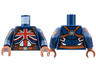 Torso Female Armor, Red British Union Jack Flag, Reddish Brown Belt Pattern / Dark Blue Arms with Red Shoulder Stripe Pattern / Reddish Brown Hands