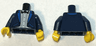 Torso Tuxedo Jacket with Blue Lapels and Pockets, White Shirt, Black Bow Tie Pattern (BAM) / Dark Blue Arms / Yellow Hands