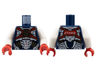 Torso Armor, Dark Red Cross Belts, Gold Samurai Logo, White Plates, Ninjago Logogram 'PIXAL' on Back Pattern / White Arms / Red Hands
