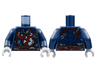 Torso Tunic with Dark Red Worn Trim, Light Bluish Gray Skin Pattern / Dark Blue Arms / Light Bluish Gray Hands