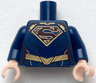 Torso Shirt with Female Outline, Belt and Dark Red and Gold Superman 'S' Logo Pattern / Dark Blue Arms / Light Nougat Hands