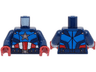 Torso Armor with Blue Panels, Silver Star on Chest, Red and White Stripes, Utility Belt with Buckle Pattern / Dark Blue Arms / Dark Red Hands
