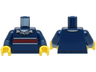 Torso Sweater with Dark Red Stripe over Light Bluish Gray Shirt and White Undershirt Pattern / Dark Blue Arms / Yellow Hands