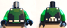 Torso Pixelated Diving Vest with Green Trim and Silver Air Tank and Rivets, Bright Green Neck Pattern / Bright Green Arms / Dark Blue Hands