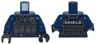 Torso Black Tactical Vest with Silver Ammo Pouches and Buckle, Light Bluish Gray Shield Logo and White 'S.H.I.E.L.D.' Pattern / Dark Blue Arms / Black Hands