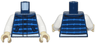Torso Vest with Black Pockets and Buttons, Dark Azure Stripes, and White Waistband Pattern / White Arms / Tan Hands