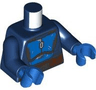 Torso SW Mandalorian Blue and Dark Silver Beskar Armor, Reddish Brown Belt with Pouches and Buckle Pattern / Dark Blue Arms / Blue Hands