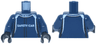 Torso Racing Suit with White 'SAFETY CAR' and Stripes Pattern / Dark Blue Arms / Black Hands