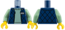 Torso Bodywarmer with Silver Badge over Sand Green Sweater Pattern / Sand Green Arms / Yellow Hands