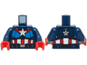 Torso Armor with Blue Panels, Silver and White Star on Chest, Red Trim, Stripes, Utility Belt with Buckle Pattern / Dark Blue Arms / Red Hands