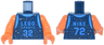 Torso Basketball Uniform with Dark Azure 'LEGO SPORTS 32' and 'NIKE 72' and Silver and Gold Sparkles and Swoosh Logo Pattern / Orange Arms / Orange Hands