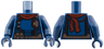 Torso Jumpsuit, Dark Red Scarf and Piping, Dark Brown Panels and Utility Belt with Pouches Pattern / Dark Blue Arms / Dark Blue Hands