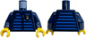 Torso Racing Jacket Silver Lamborghini Logo, Blue Zipper and Stripes, Black Trim Pattern / Dark Blue Arms / Yellow Hands